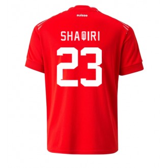 Schweiz Xherdan Shaqiri #23 Hemmakläder VM 2022 Kortärmad